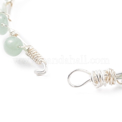 Braccialetto di perline intrecciate con avventurina verde naturale&nbsp;BJEW-JB07998-03