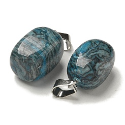 Подвески из натурального голубого агата (окрашенного и нагретого)&nbsp;G-Z067-03P-07