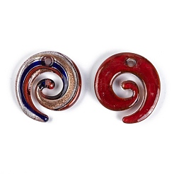 Ручной работы подвески серебряной фольгой бусины FOIL-S115-B