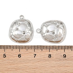 304ステンレスペンダント  不規則な長方形のチャーム  ステンレス鋼色  20x16.5x5mm  穴：2mm&nbsp;SA-CBA7A79-12P