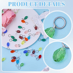 100шт 10 цвета стеклянные подвески PALLOY-CA00033