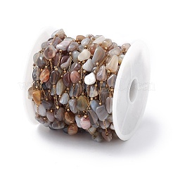 304 нержавеющая сталь самородки натуральный ботсванский агат цепи звенья CHS-P016-49G-02