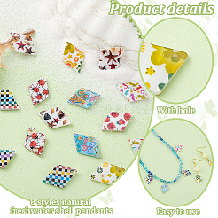 80шт 8 стиля подвески из натуральных пресноводных ракушек BSHE-PH0001-46