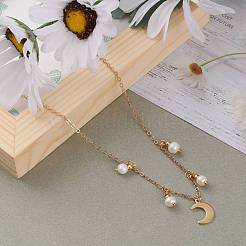 Colliers pendentif lune&nbsp;NJEW-JN03260-02