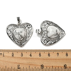 Подвески в форме сердца из натурального говлита в форме персика&nbsp;G-G158-01A