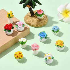 22 шт. 11 стиля цветочных украшений из смолы&nbsp;DJEW-CJ0001-24