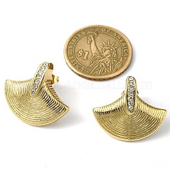 Pendientes de acero inoxidable 304 con micropavé de circonita cúbica transparente para mujer&nbsp;EJEW-B112-02G-02