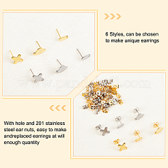 60 шт. 6 шт. фурнитура для сережек-гвоздиков из нержавеющей стали 304 STAS-DC0010-19