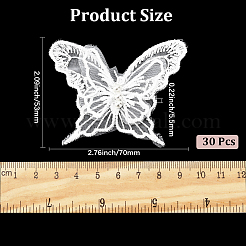 30 шт. аппликации из полиэстерового кружева в виде бабочек DIY-CY0001-65B