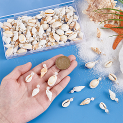 100 шт. 5 стиля подвесок из натурального смешанного ракушечника и АБС-пластика с имитацией жемчуга&nbsp;PALLOY-PH01902