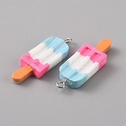 Pendentifs en résine opaque tricolore&nbsp;RESI-TAC0010-66D