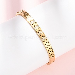 Женские браслеты-шарниры из нержавеющей стали 304 с микропаве из кубических цирконий&nbsp;BJEW-Z146-02G