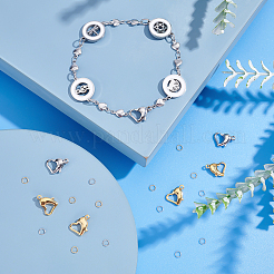 112 шт. 4 застежки-карабины в форме сердца из нержавеющей стали 304 и открытые соединительные кольца&nbsp;STAS-DC0001-14