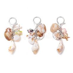 3 шт. непрозрачных акриловых брелоков с имитацией ракушки и синтетической бирюзы&nbsp;KEYC-JKC01338