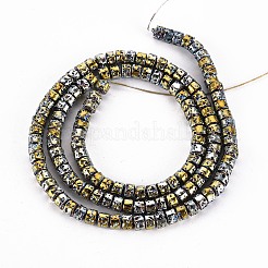 Fili di perle di roccia lavica naturale elettrodeposta&nbsp;G-T114-68C