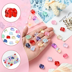 60шт 10 цвета окрашенные распылением стеклянные бусины GLAA-FS0002-05