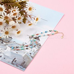 Латунная эмаль сглаз звено цепи ожерелья&nbsp;NJEW-JN03370