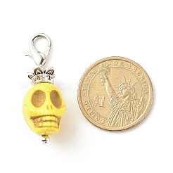 Подвеска из синтетического говлита с черепом&nbsp;X1-HJEW-JM00620