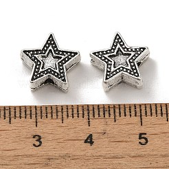 Сплавочные овальные бусины тибетского стиля  PALLOY-P302-13B-AS