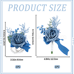 2 шт. 2 стиля шелковая ткань и пластиковый искусственный цветок корсаж бутоньерка и корсаж на запястье JEWB-CP0001-27A
