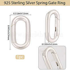 1 шт. s925 стерлингового серебра пружинные затворные кольца STER-BBC0008-50A