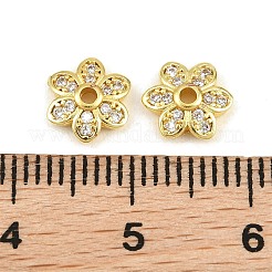 Messing Micro Pave klare Zirkonia Perlenkappen&nbsp;CU-CBA6A75-30G