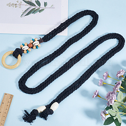 Ручная работа тканые хлопчатобумажные льняные пояса-цепочки для женщин дамское платье&nbsp;AJEW-WH20017-75B