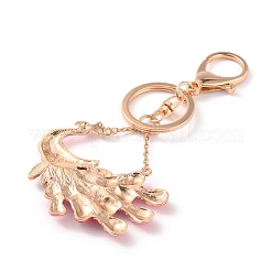 Брелки из сплава со стразами в стиле павлиньей эмали&nbsp;KEYC-WH0025-052B