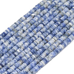 Натуральное синее пятно нитки из бисера яшмы G-P575-B34-4x1mm