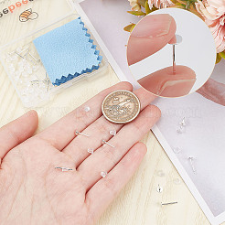 10 шт. 925 круглые плоские серьги-гвоздики из стерлингового серебра DIY-BBC0001-80