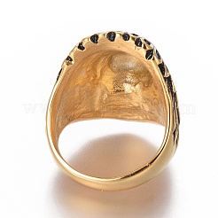 Мужские перстни из нержавеющей стали 304 с ионным покрытием (IP) RJEW-E162-14AG