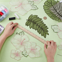 5 Stück Organza-Blume und -Blatt.&nbsp;DIY-WH0622-250