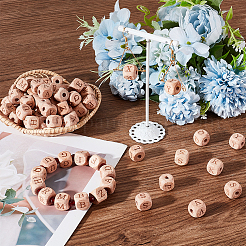 26шт алфавит деревянные европейские бусины WOOD-OC0002-72