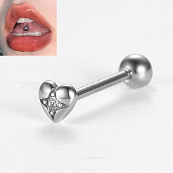 Кольца для языка из хирургической нержавеющей стали 316L с микропаве из прозрачного кубического циркония&nbsp;FS-WG6EDE0-03