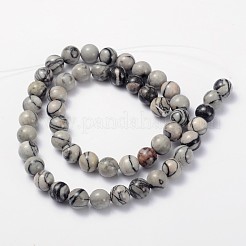 Натуральный черный шелковый камень / сетчатые нити GSR8mmC137