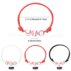 15шт 3 цвета спортивные браслеты из акриловых бусин для мужчин и женщин&nbsp;BJEW-SP0001-23