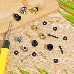 24 комплект 3-х цветных железных пуговиц для ремня гитары&nbsp;FIND-FG0001-52