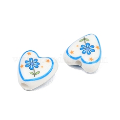 Porzellanperlen mit Blumenmuster&nbsp;PORC-A033-01C