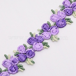Ruban de bordure en polyester à fleurs&nbsp;OCOR-WH0057-18C