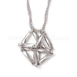 3 шт. 3 размера 304 нержавеющая сталь макраме мешочек пустой держатель для камней изготовление ожерелья&nbsp;NJEW-JN05240