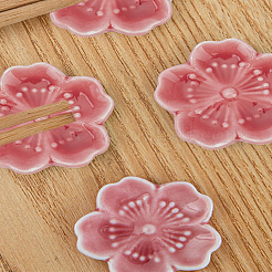 4 supporto per bacchette in porcellana Sakura&nbsp;DJEW-LP0001-16