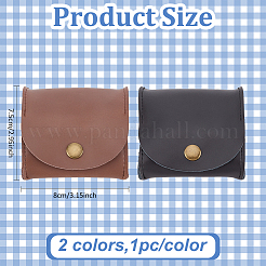 2 шт. 2-х цветные прямоугольные многоцелевые косметички из коровьей кожи AJEW-AN0007-40