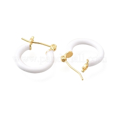 Orecchini a cerchio da donna in ottone smaltato&nbsp;EJEW-M211-01LG-A