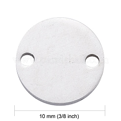 変色しにくい201ステンレススチールリンクコネクター  手動研磨  フラットラウンド  ステンレス鋼色  10x1mm  穴：1mm&nbsp;STAS-S105-T613-1-10