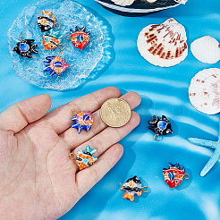 10 шт. 5-х цветные фарфоровые подвески в виде рыбок. с железной фурнитурой.&nbsp;PALLOY-HS00025