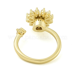 Эмалевые вращающиеся манжеты-кольца с изображением подсолнуха и улыбающегося лица для женщин&nbsp;RJEW-M016-07G