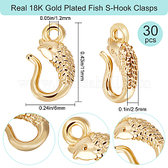 30 шт. латунные S-образные застежки KK-BBC0009-34
