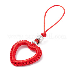 Accessori per cellulari con cordino di nylon intrecciato a cuore&nbsp;HJEW-JM00607-04