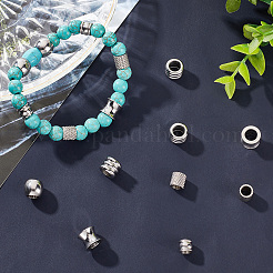 40 шт. 5 стиля 201 и 304 европейские бусины из нержавеющей стали STAS-BBC0001-98