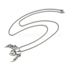 Хеллоуин сплав сердце с крыльями летучей мыши кулон 201 нержавеющая сталь коробка цепи ожерелья для женщин мужчин NJEW-A056-01P